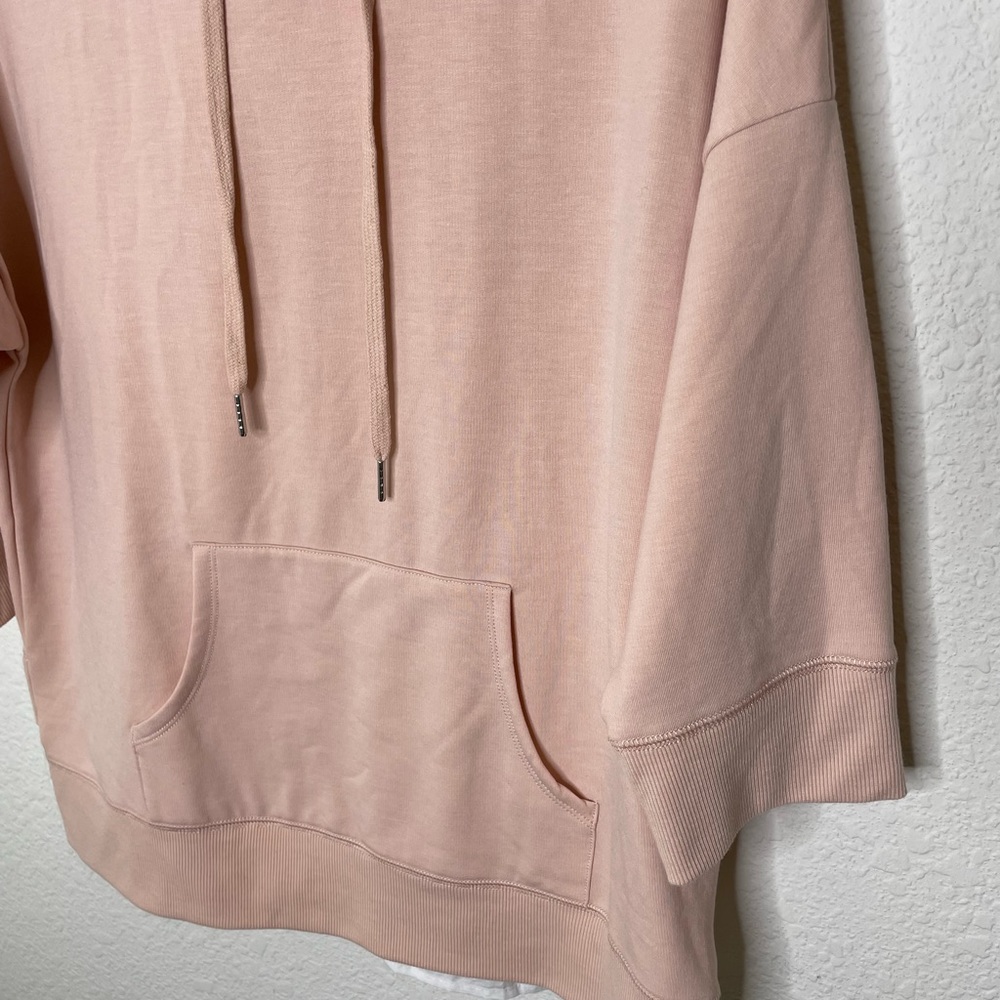 Caslon Blush Pink 3/4 Sleeve Sweatshirt Hoodie Womens size Medium - Picture 2 of 6